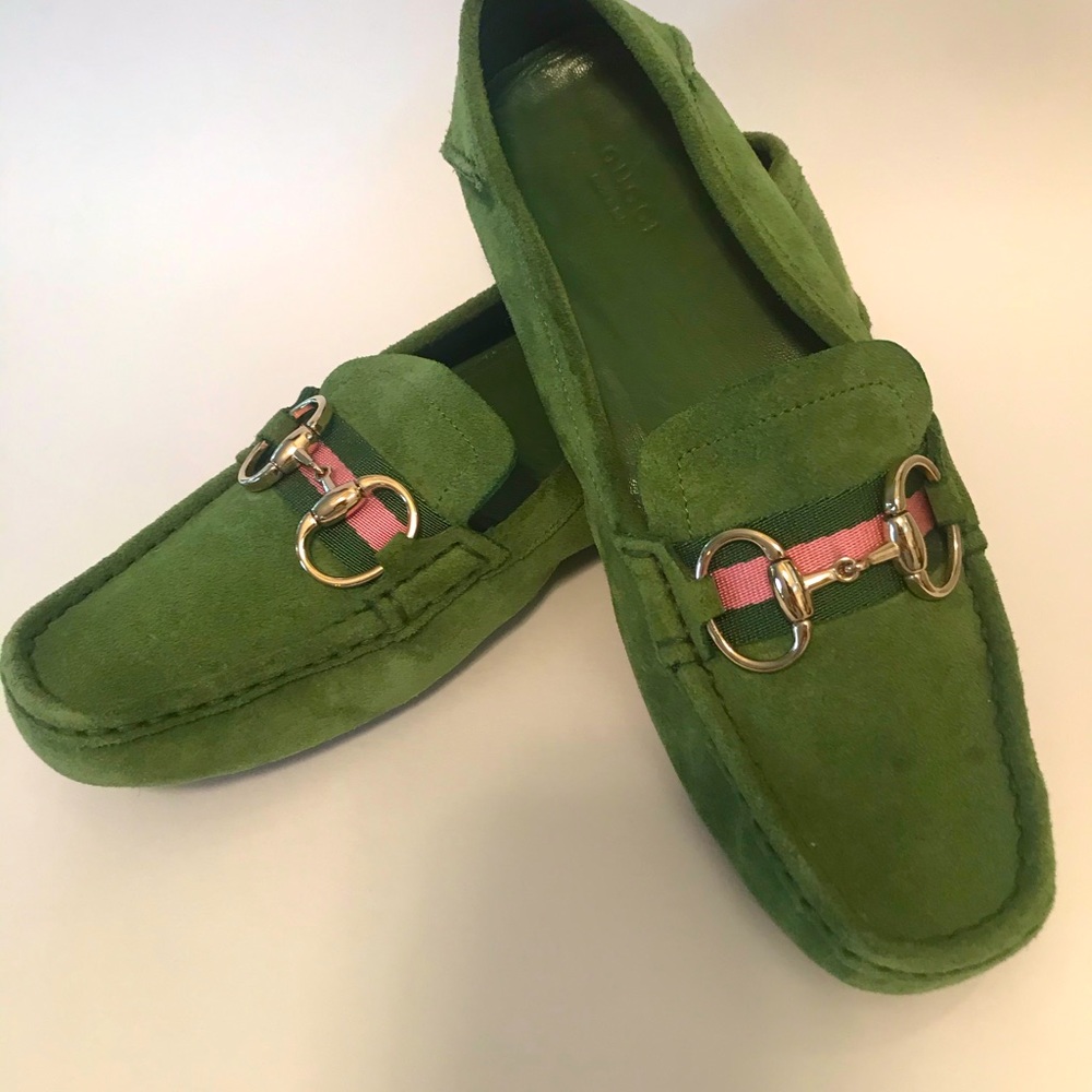 Gucci luscious suede driving loafers